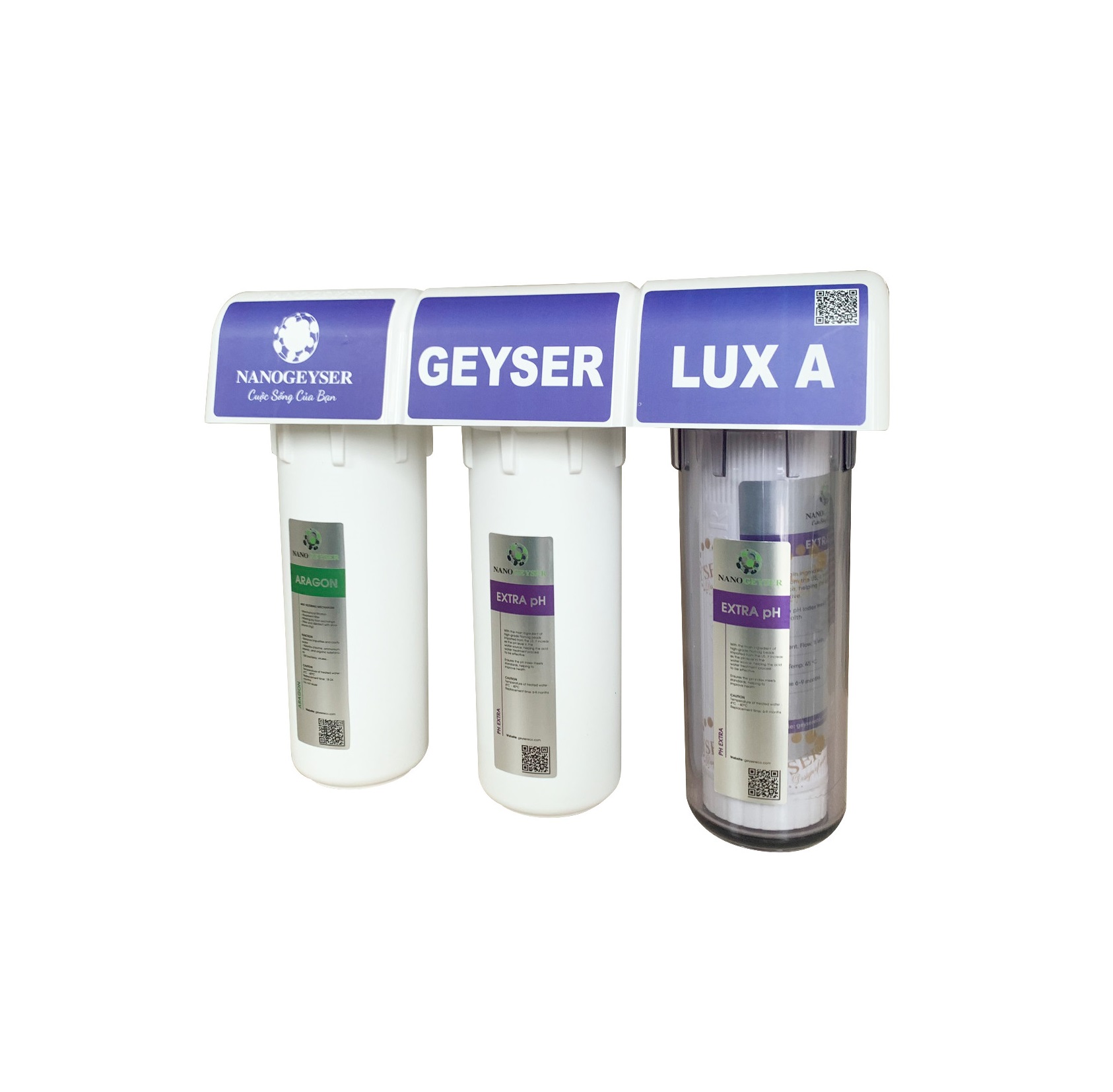 Bộ chuyên xử lý nước Axit nâng pH - Lux A Nano Geyser
