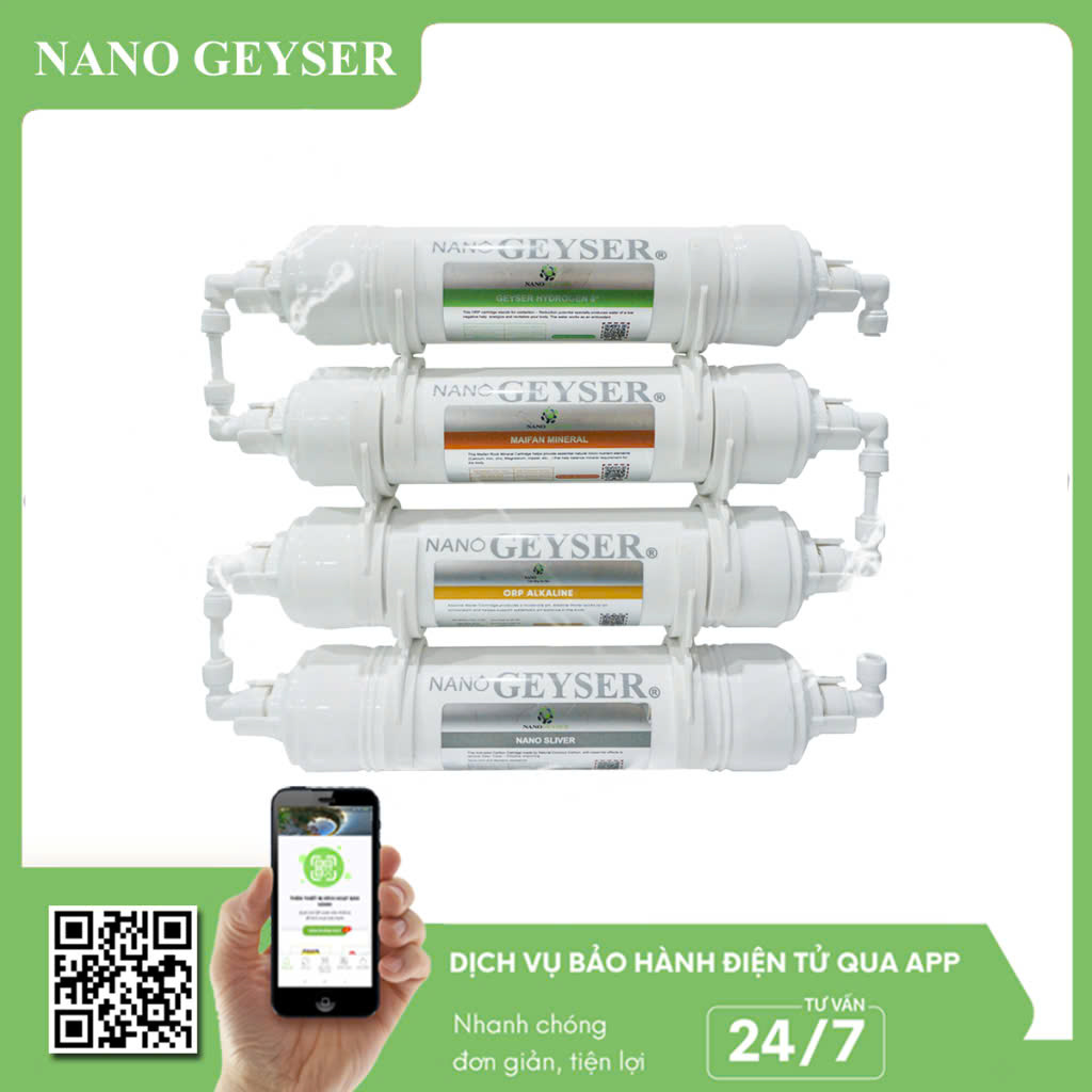 Combo Bộ tạo kiềm Nano Geyser - NEW 5 lõi to