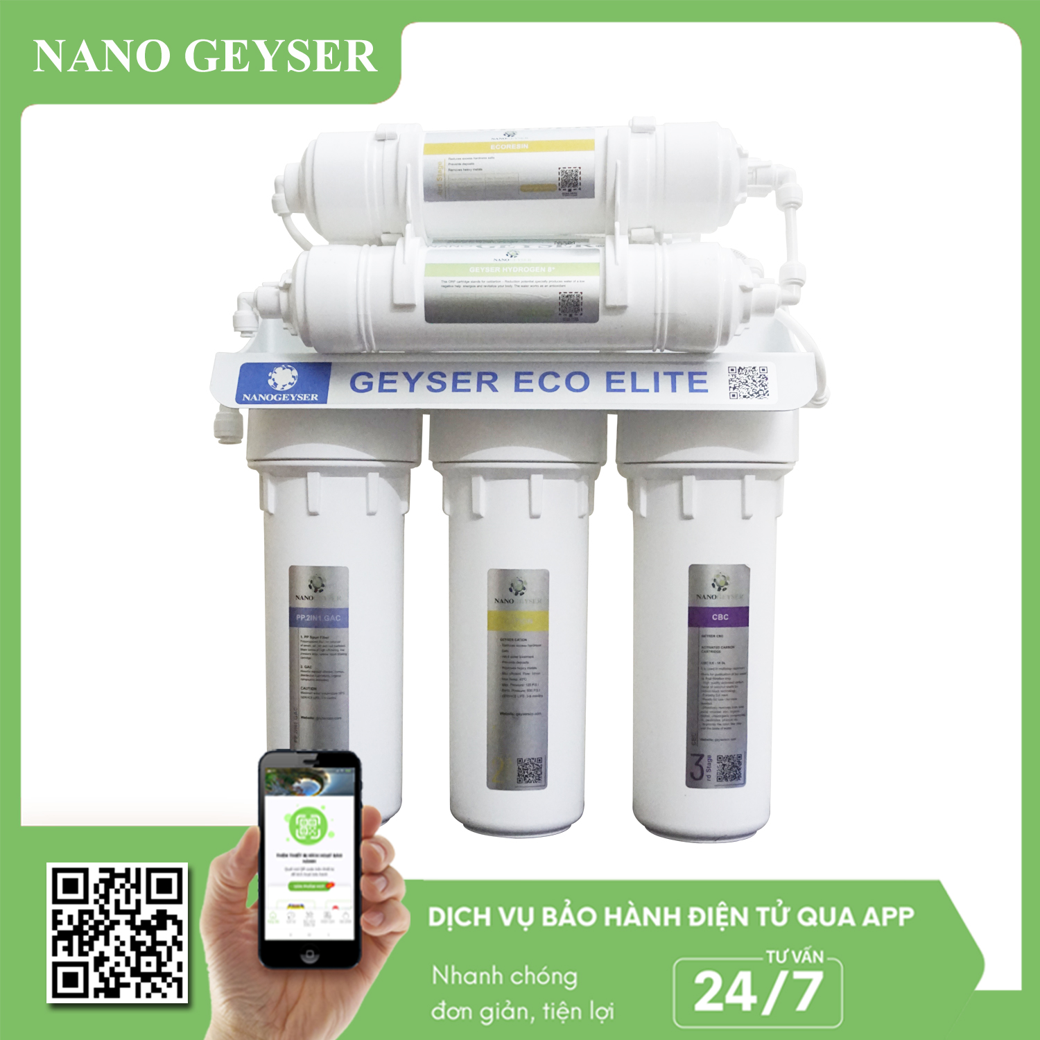 Máy lọc nước Nano Geyser Eco Elite - 7 cấp (DISRUPTOR)
