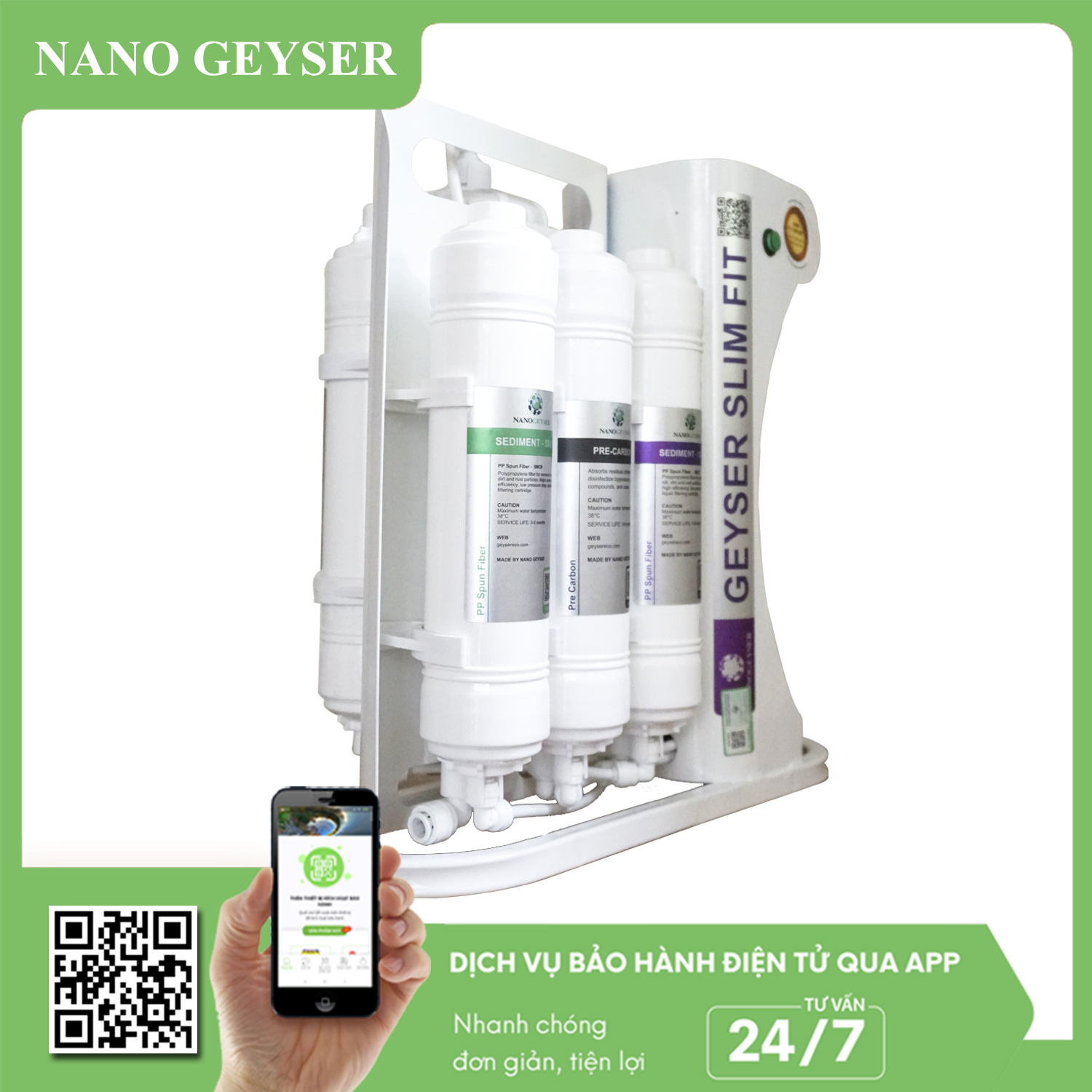 Máy lọc nước Nano Geyser Slim Fit 400G 5 cấp