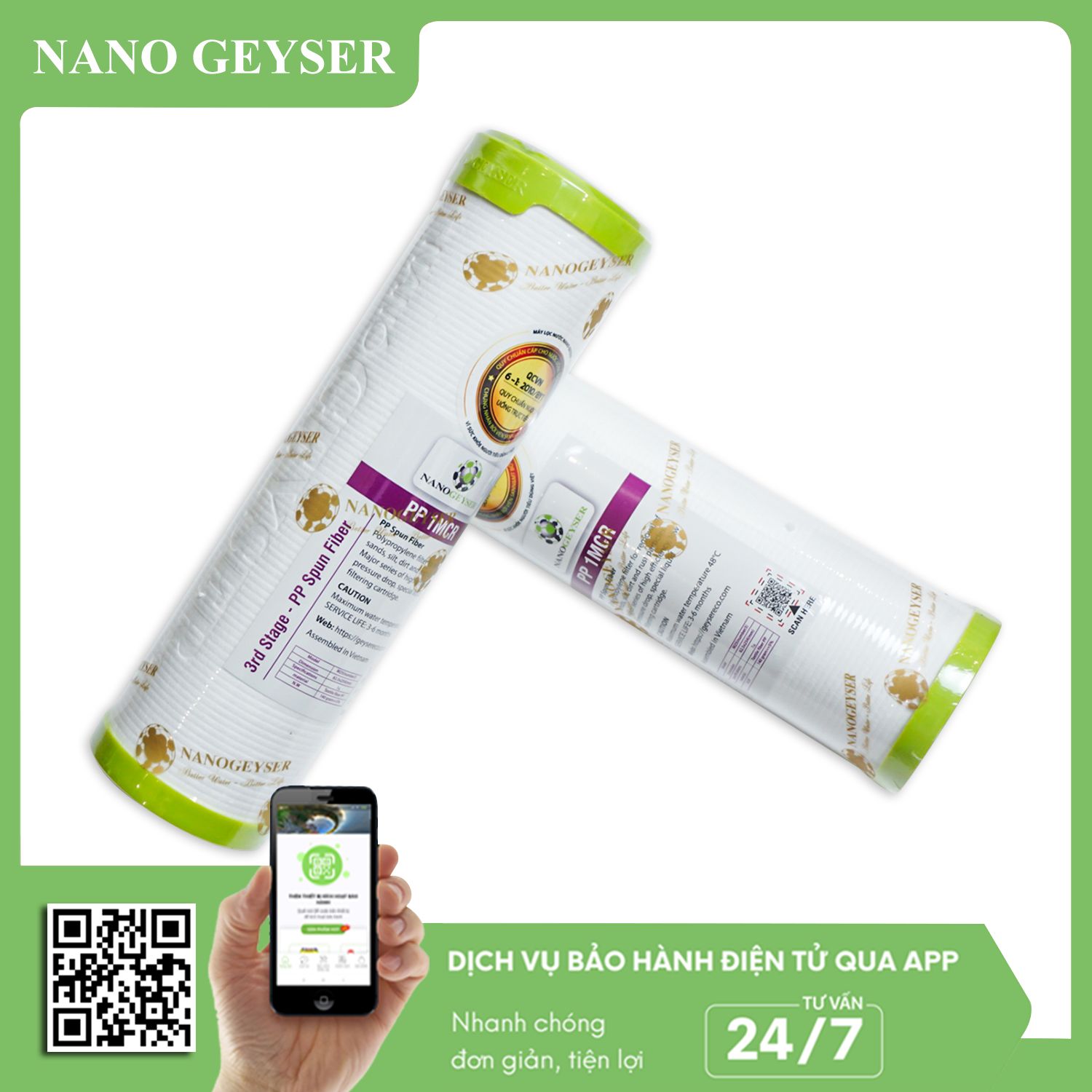 Lõi PP 1 Micro Nano Geyser - PP 1 mcr