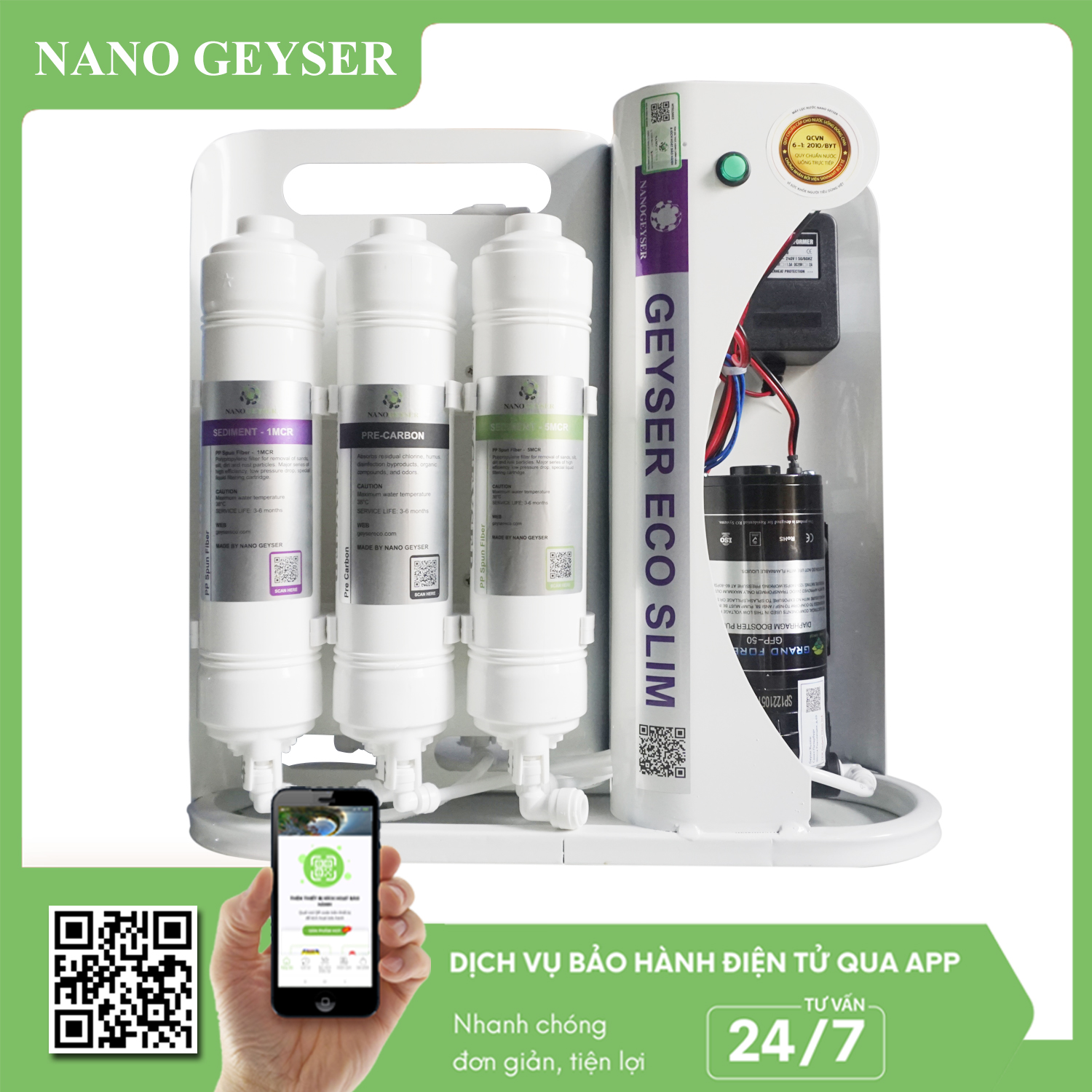 Máy lọc nước Nano Geyser Slim S8