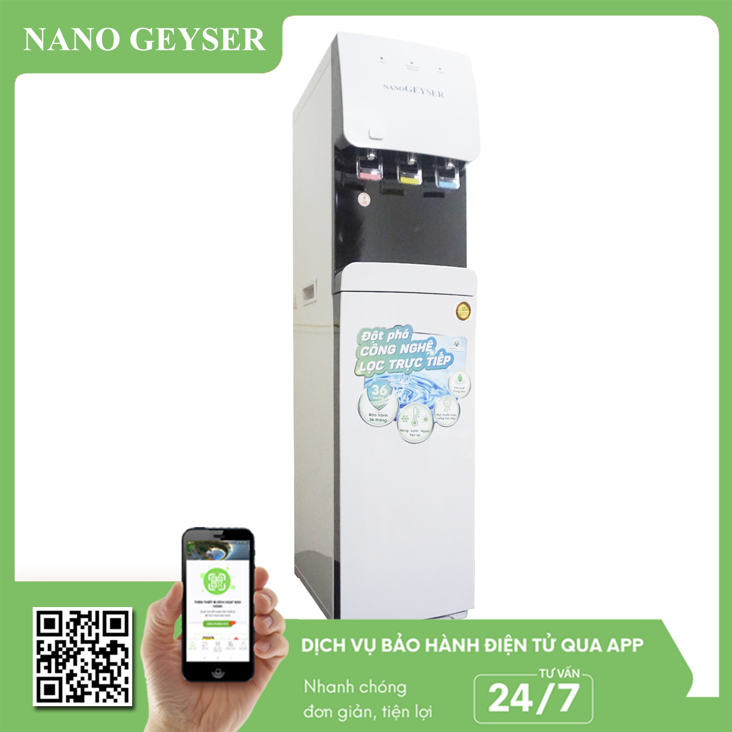 Máy lọc nước nóng lạnh nguội Nano Geyser G22 - RO NEW